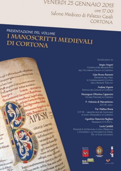 Presentazione dei manoscritti medievali di Cortona